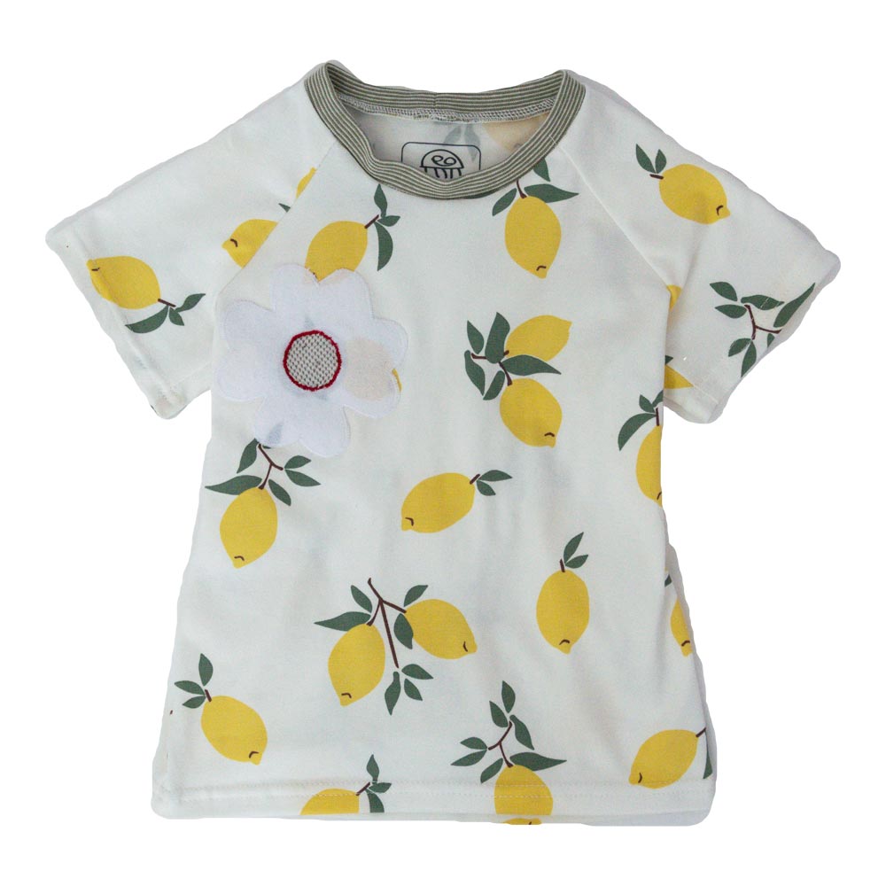 Zitronen-Pyjama für Babys – Unterhemd mit Öffnung für MARY Senso