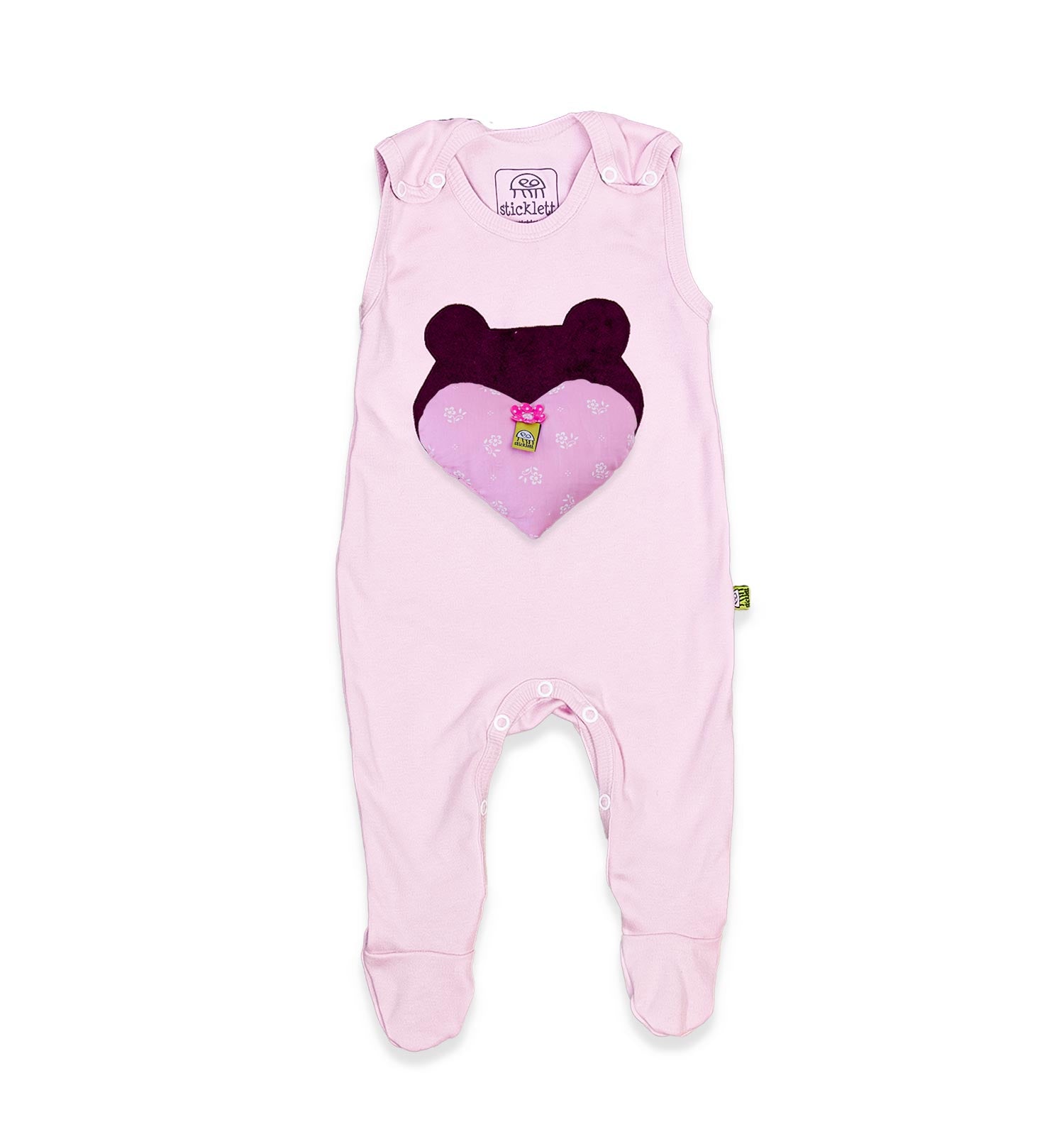 Baby-Strampler mitwachsend mit Wickelöffnung in hellblau | sticklett Online Store.