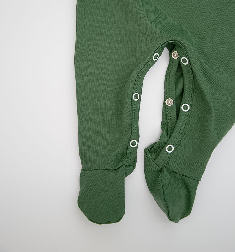 Bio-Baumwoll Strampler mit Füßchen und Wickelöffnung