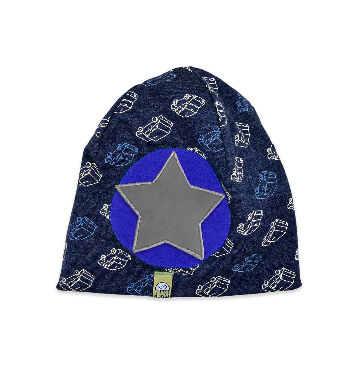 Beanie dunkelgrau mit Autos | sticklett Online Store.