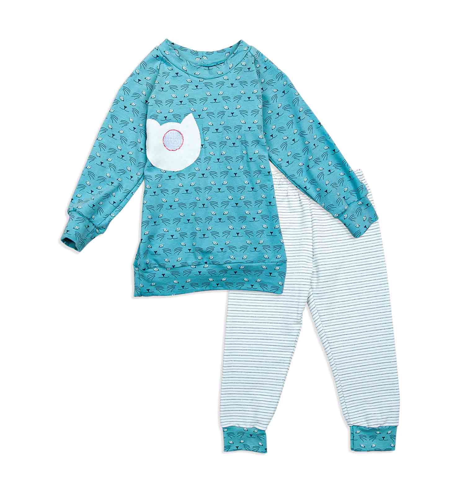 Kinder Pyjama Katzenaugen GLOW in the NIGHT | sticklett Online Store.