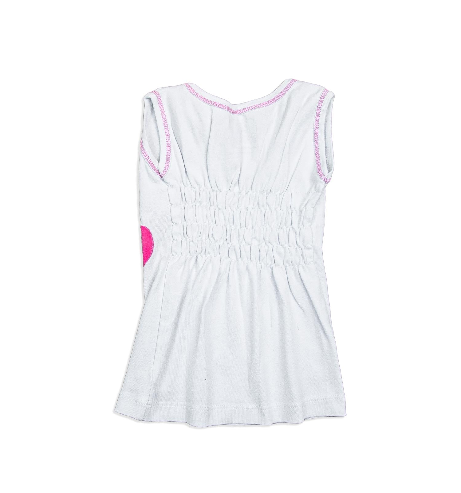 Kinder Träger-Shirt Unterhemd in weiß-pink | sticklett Online Store.