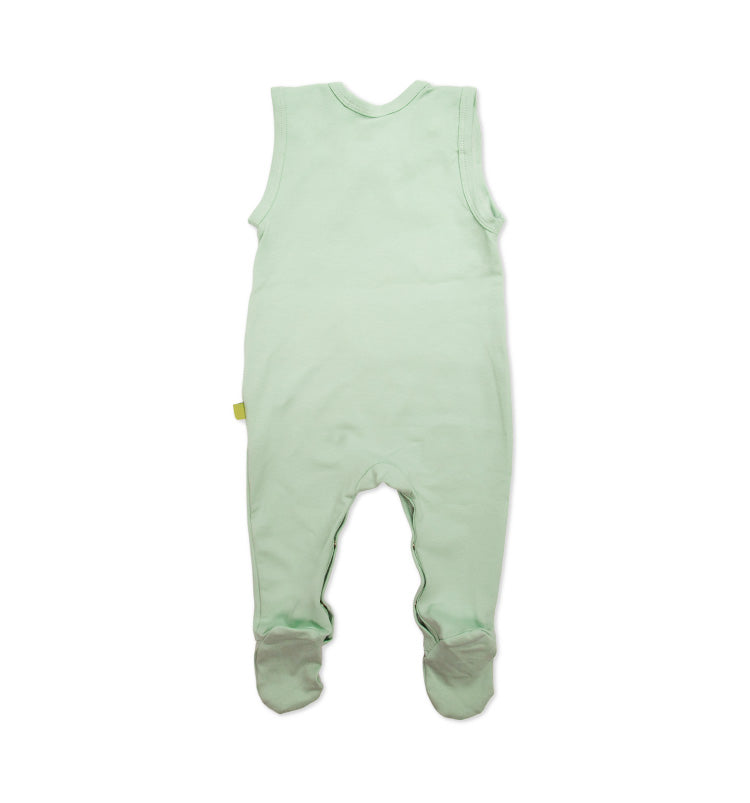 Strampler mit Fuß, Wickelöffnung und verstellbare Träger