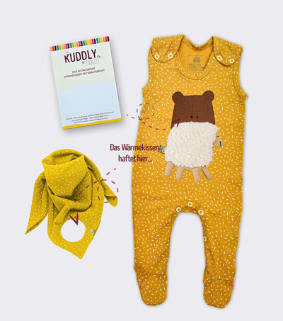 Erstlingsset aus Bio Baumwoll-Jersey Ocker