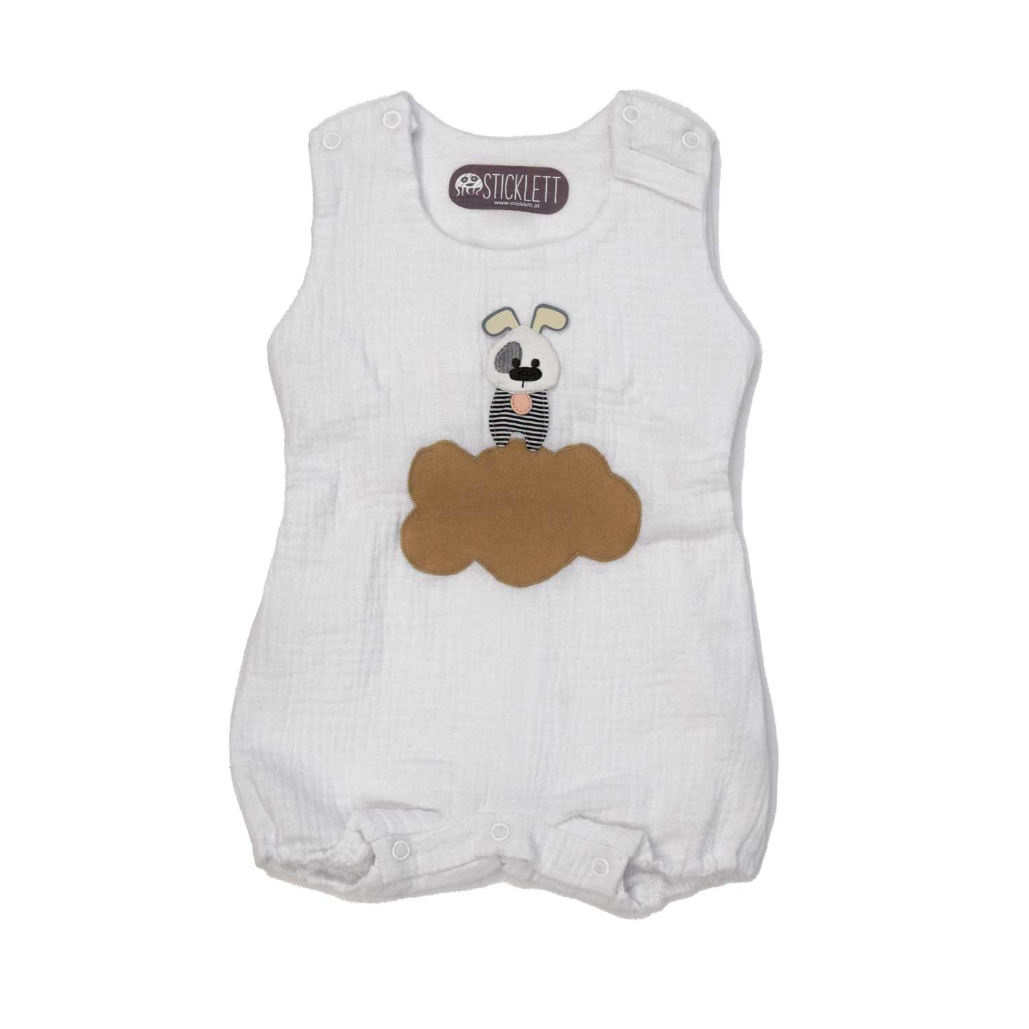 Baby Overall kurz aus Musselin weiß