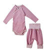 Bio Baby-Set Mädchen 2teilig altrose Wickelbody und Hose