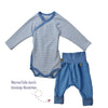 Baby Set 2-Teilig: Wickelbody Hose mit Fuß in mehreren Farben