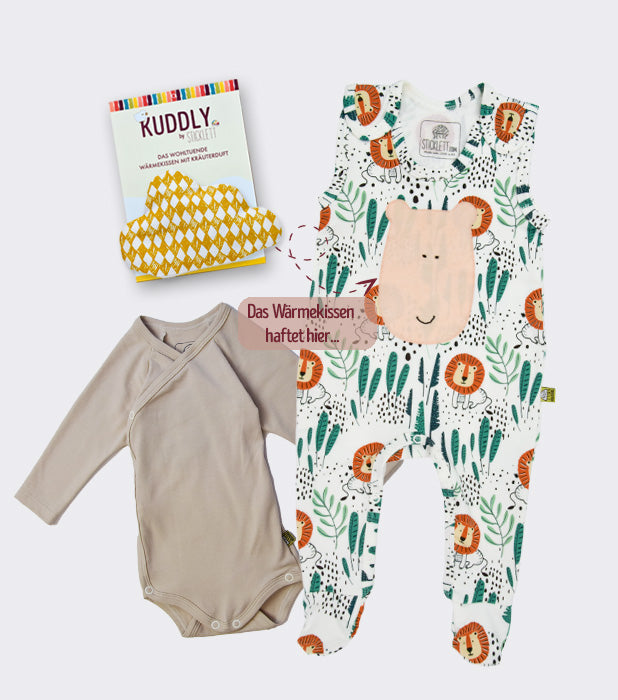 3-teiliges Baby-Set aus Bio Baumwoll-Sweat "Löwe"