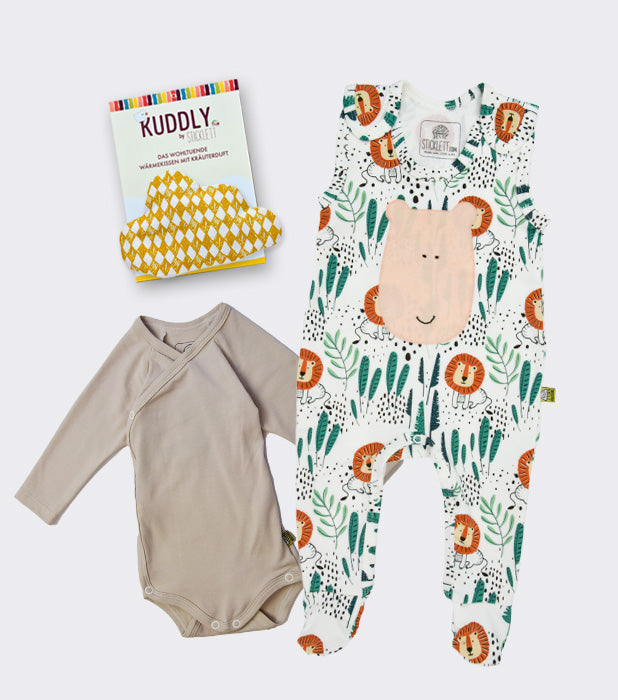 3-teiliges Baby-Set aus Bio Baumwoll-Sweat "Löwe"