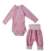 Bio Baby-Set Mädchen 2teilig altrose Wickelbody und Hose