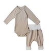 Bio Baby-Set Neutral 2teilig beige aus Bambus Wickelbody und Hose