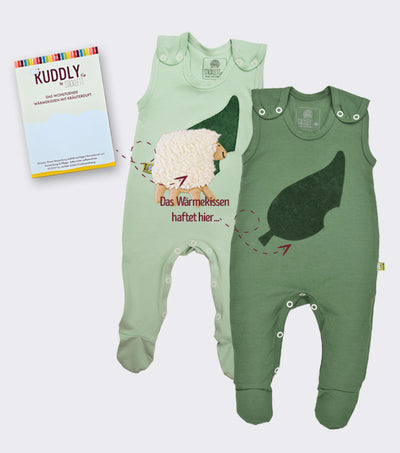 3-teiliges Erstlingsset aus Bio Baumwoll-Jersey in mint und oliv