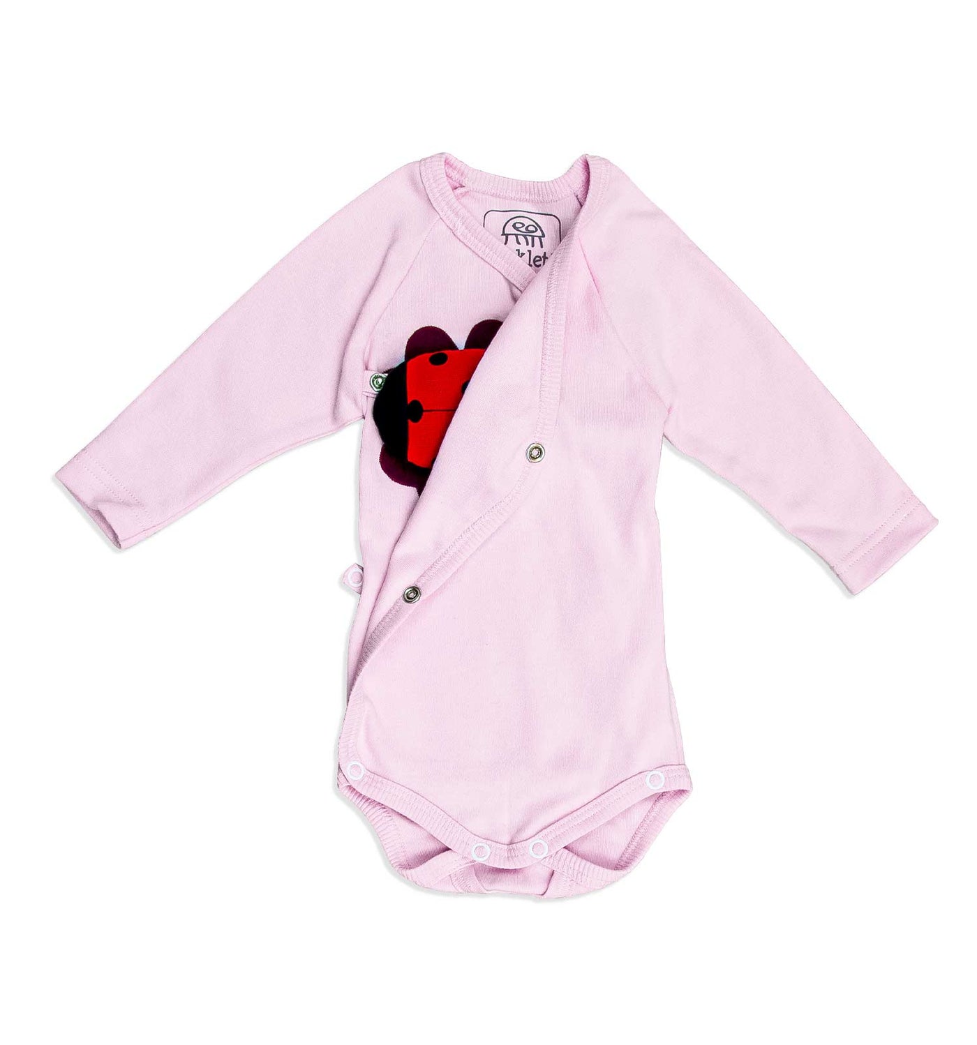 Baby Wickelbody langarm grau-rosa-blau
