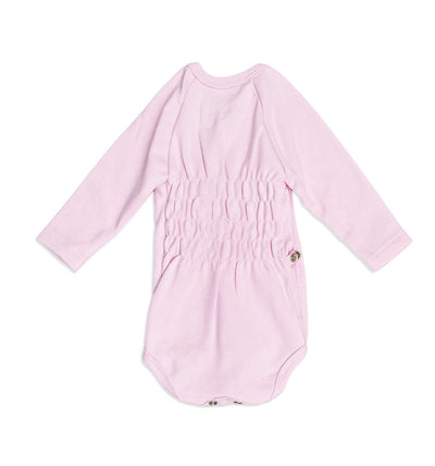 Baby Wickelbody langarm grau-rosa-blau