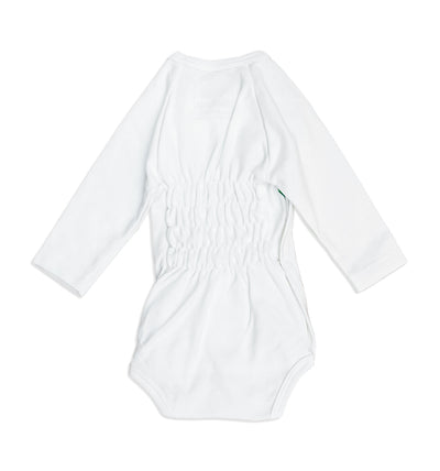Baby Wickelbody langarm grau-rosa-blau