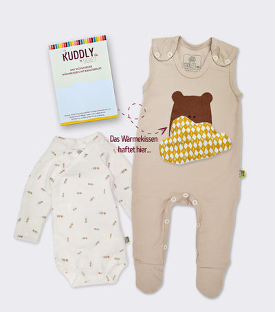 3-teiliges Erstlingsset aus Bio Baumwoll-Jersey in nude