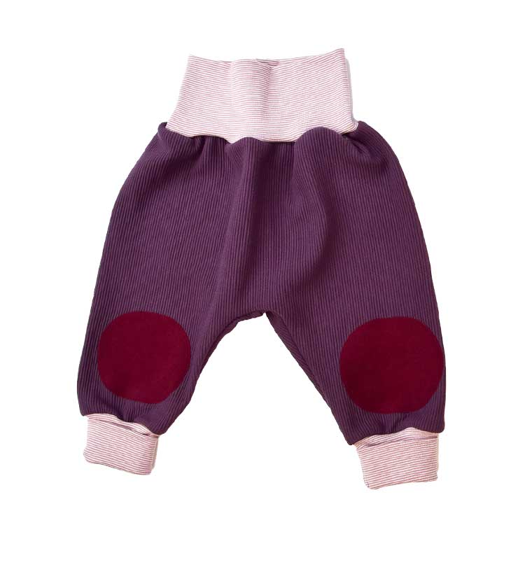 Bio Baby Hose aus weichem ripp cord in mauve
