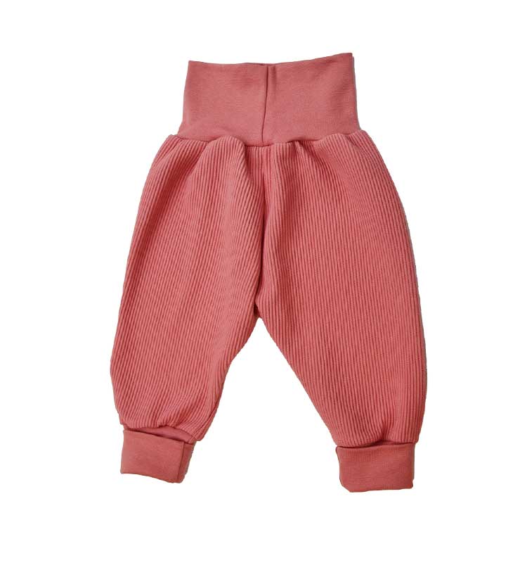 Bio Baby Hose aus weichem ripp cord in peach