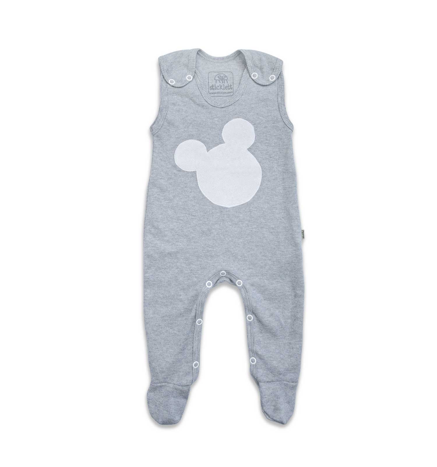 Baby-Strampler in Grau – bequem, weich & mitwachsend