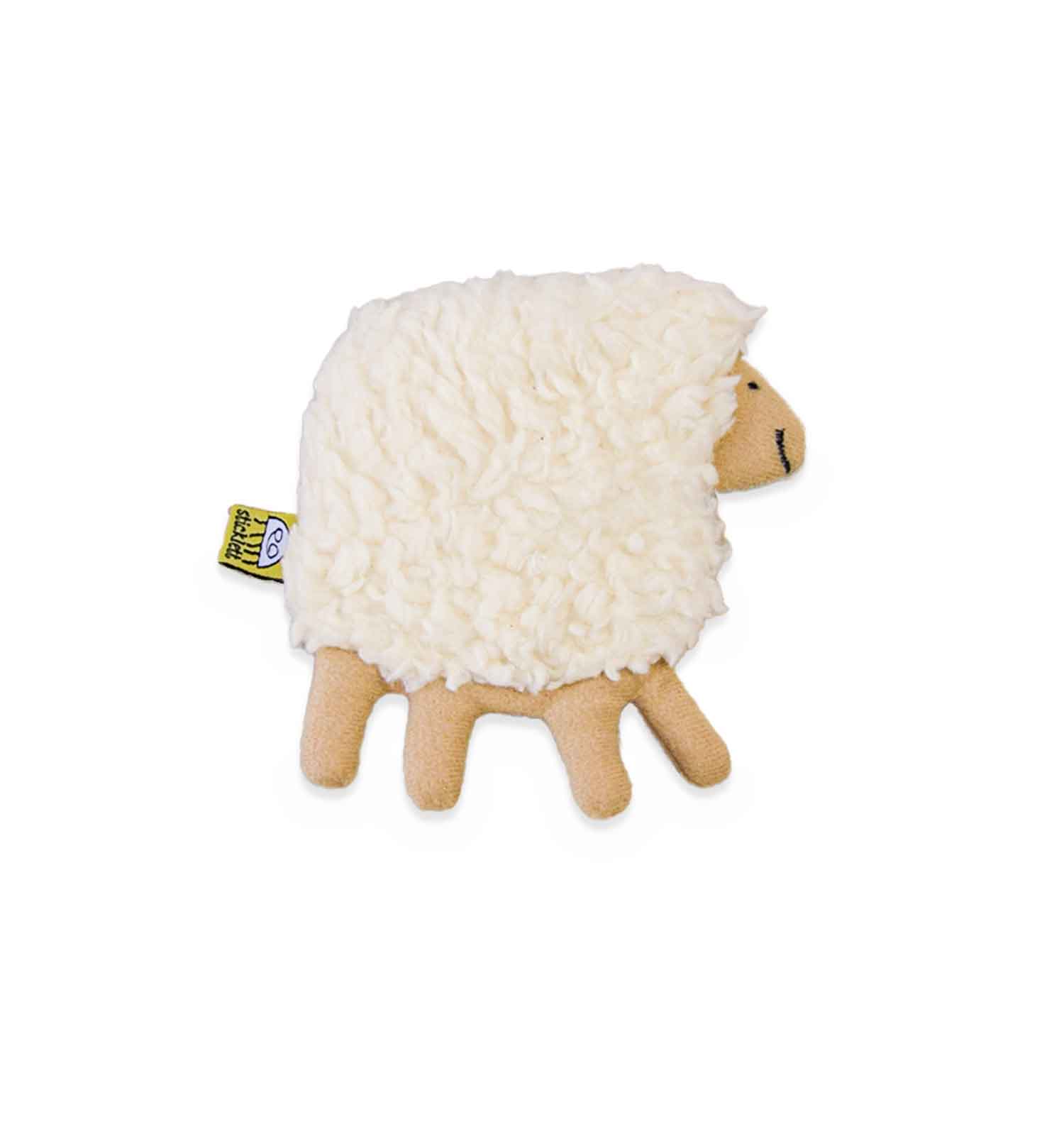 wohltuendes Wärmekissen Schaf in Plüsch weich angenehm haftet mit Kett am Bauch