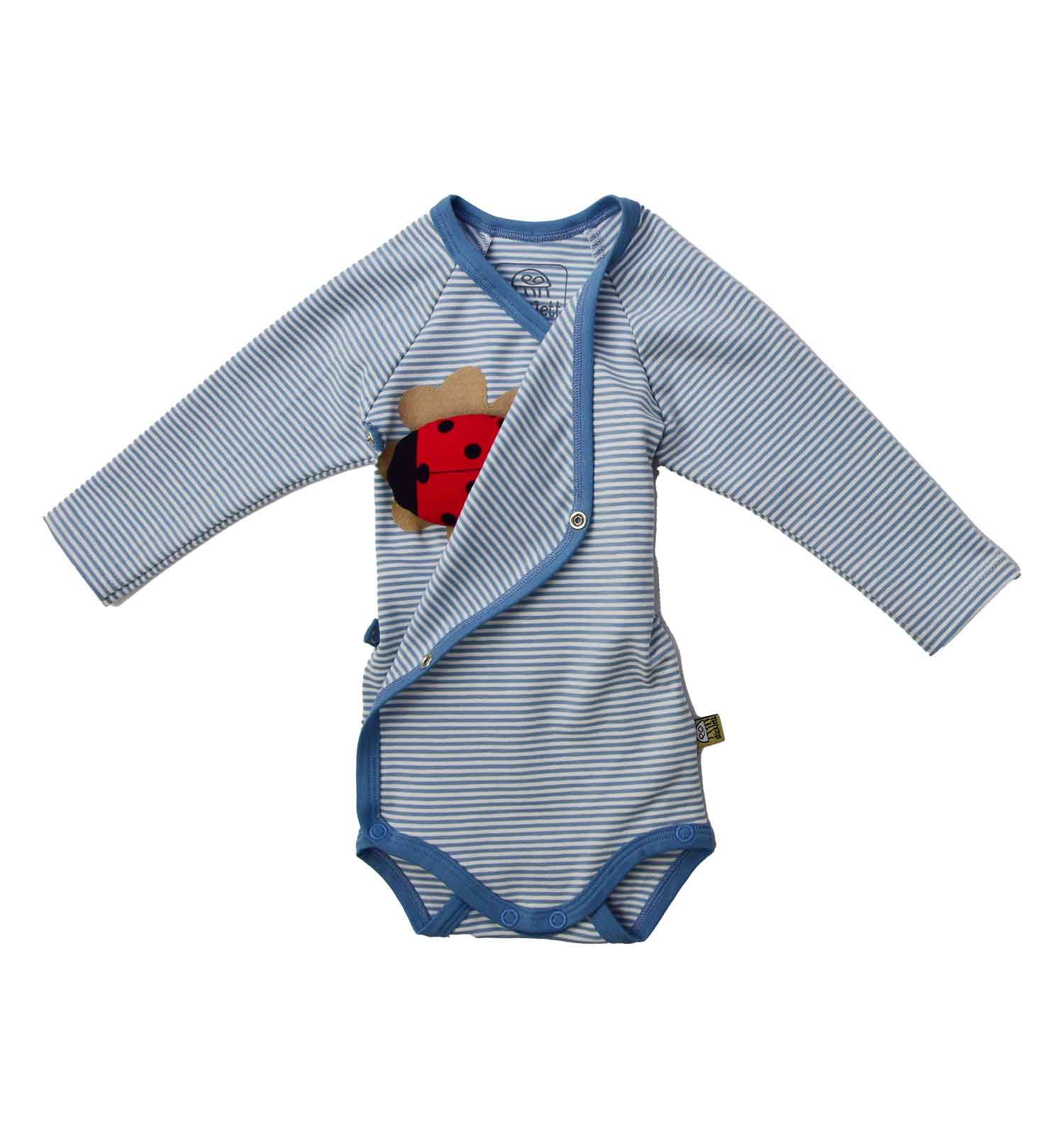 Bio Baby Body langarm in blau gestreift mit blaue Ringelstreifen