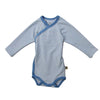 Bio Baby Wickelbody langarm in blau gestreift mit blaue Ringelstreifen