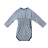 Bio Baby Wickelbody langarm in blau gestreift mit blaue Ringelstreifen