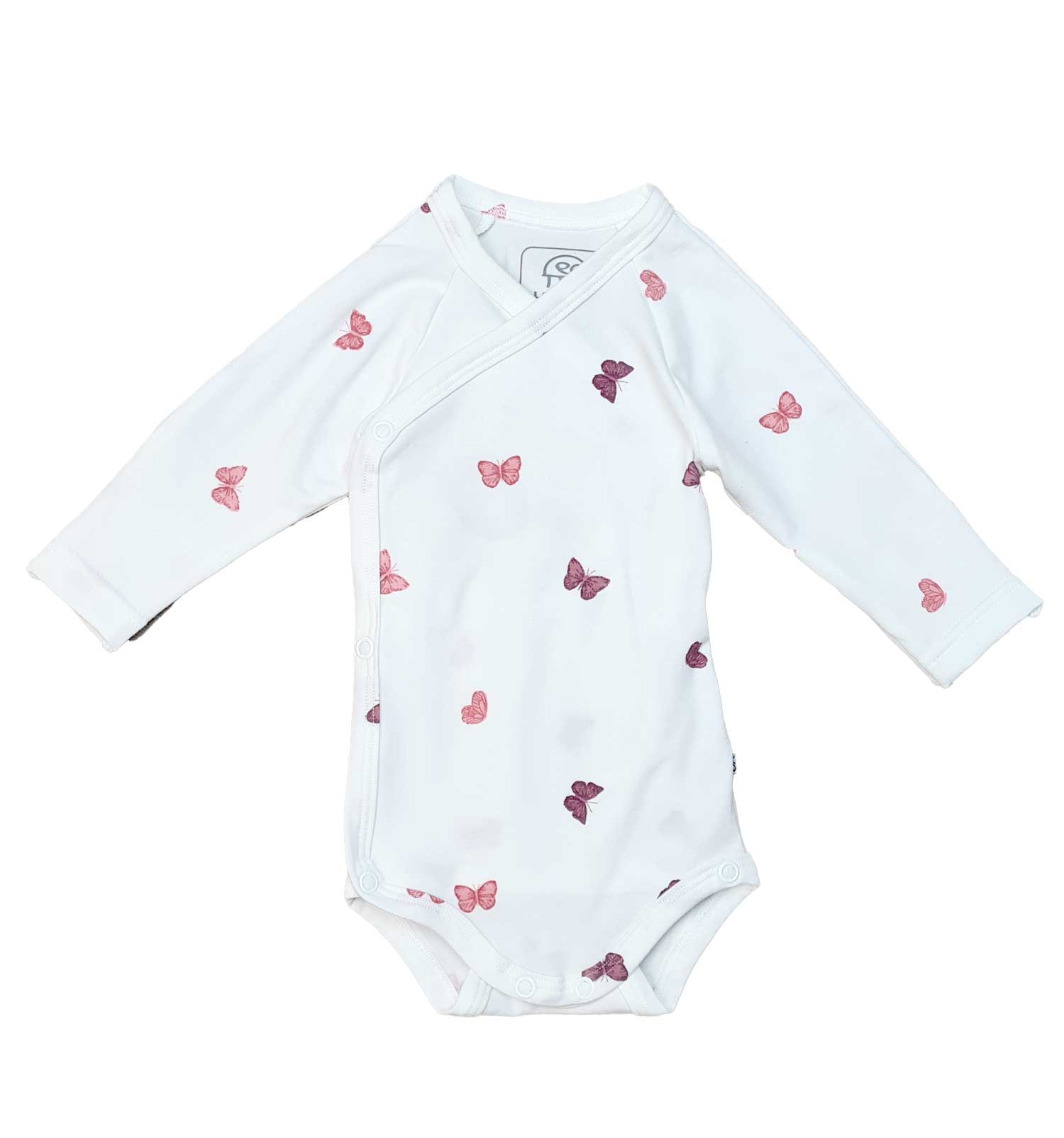 Baby Wickelbody langarm butterfly - blau gestreift