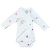 Baby Zweiteiler Wickelbody und Hose in beige Schmetterlinge