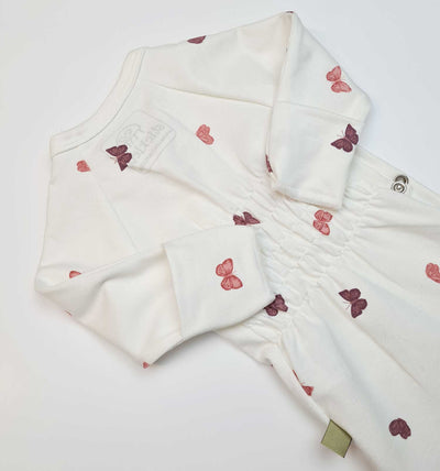 Baby Wickelbody langarm butterfly - blau gestreift