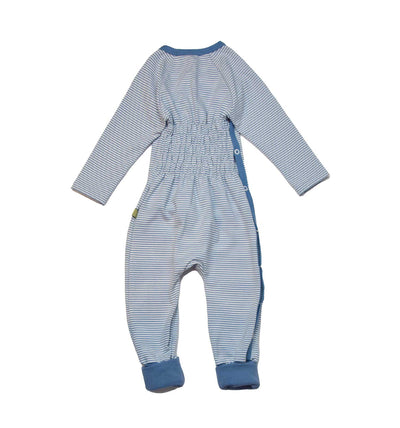 Baby Wickelstrampler Schlafanzug in Eisblau aus Biobaumwolle