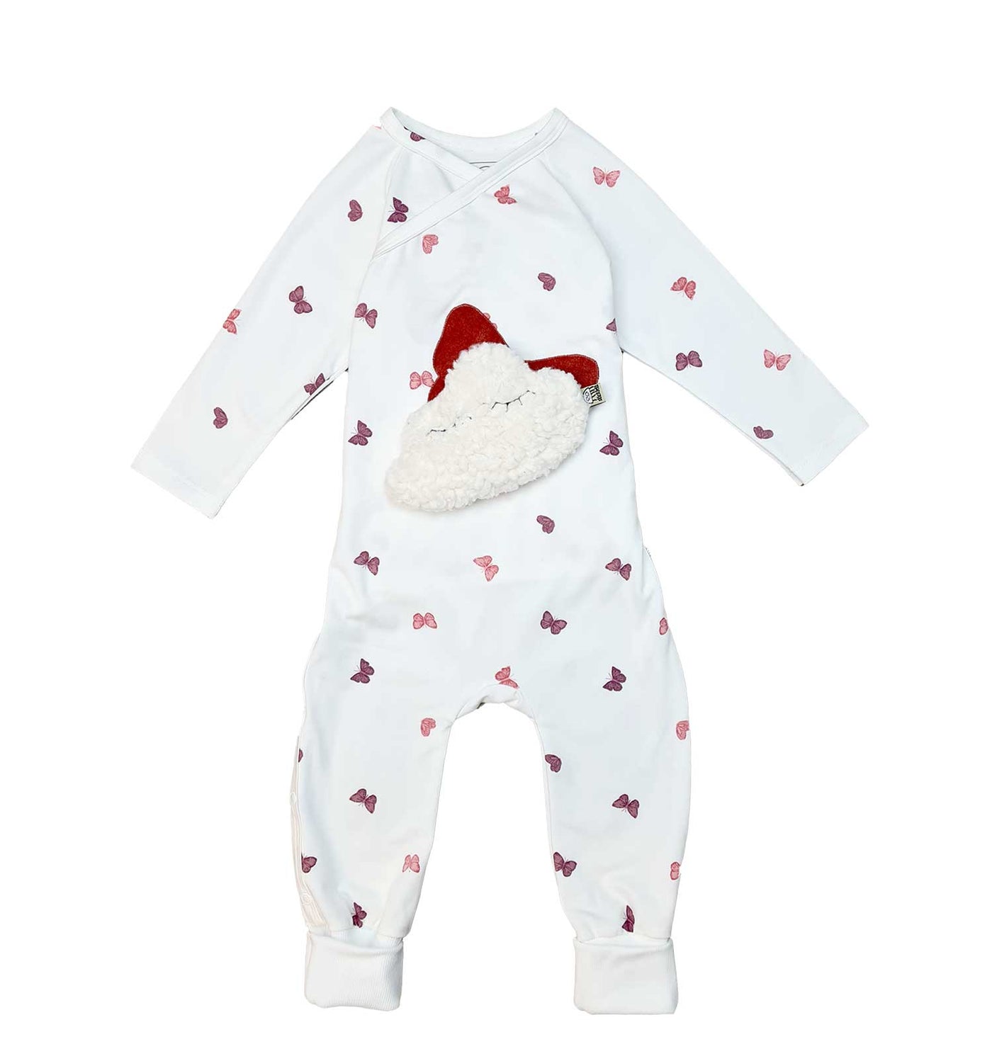 Baby Wickelstrampler Schlafanzug aus Biobaumwolle naturweiß