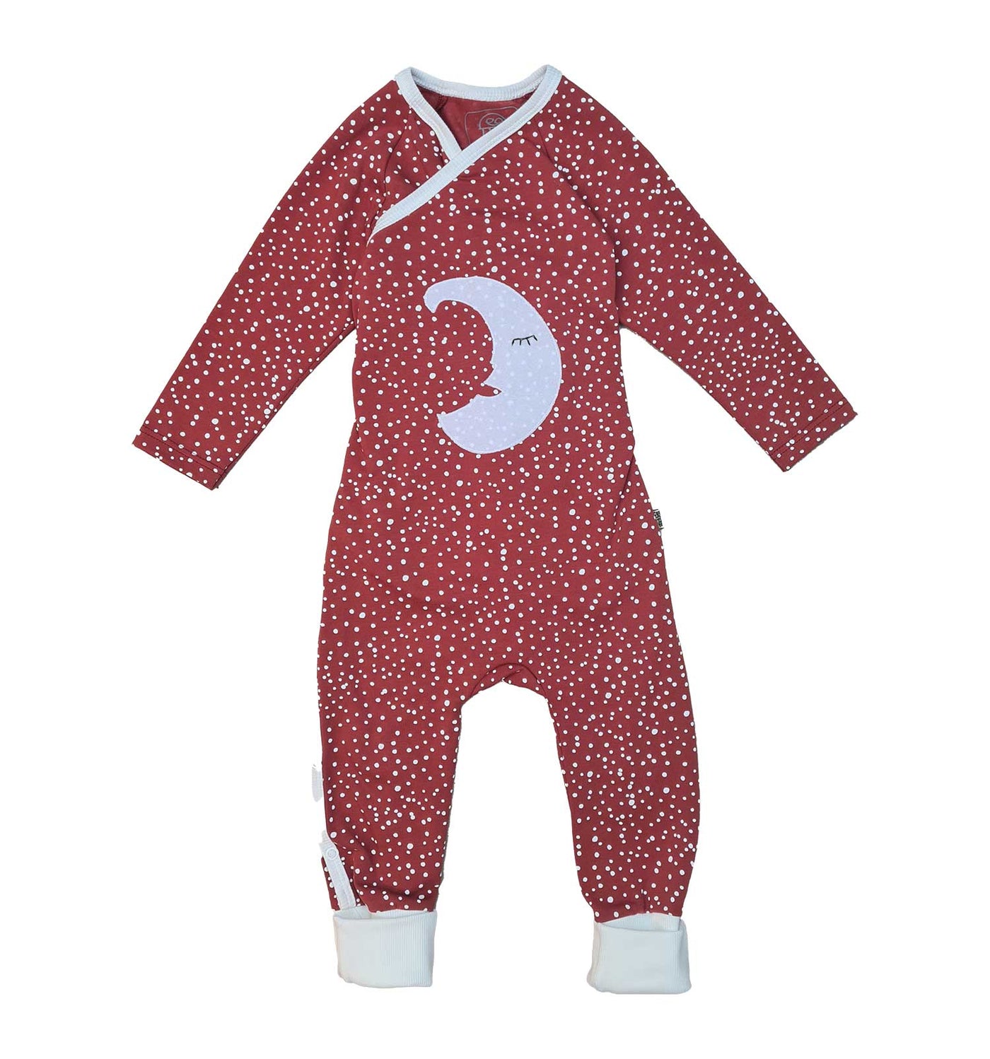 Baby Wickelstrampler Schlafanzug aus Biobaumwolle in rostrot