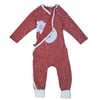 Baby Wickelstrampler Schlafanzug aus Biobaumwolle in rot