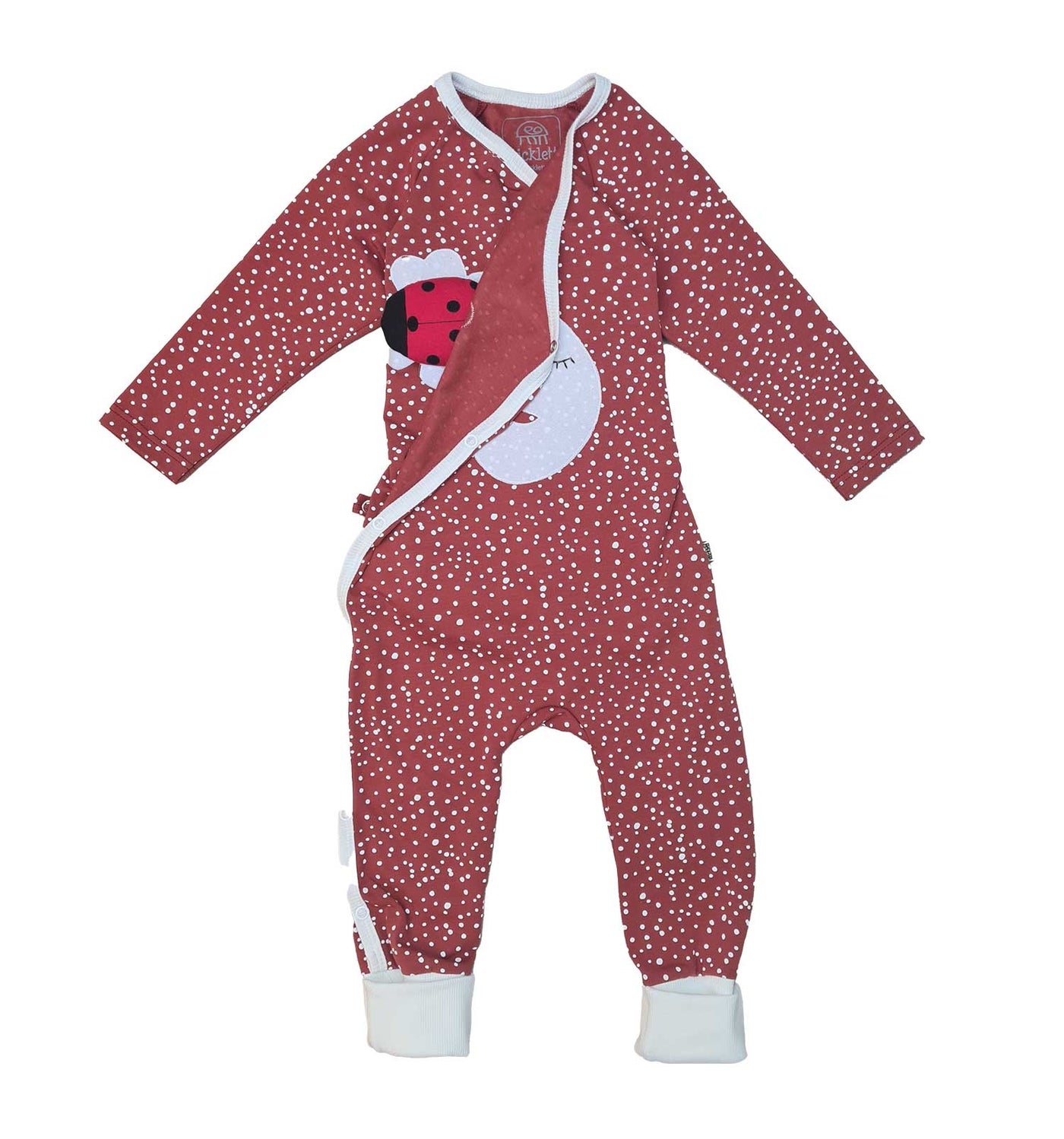 Baby Wickelstrampler Schlafanzug aus Biobaumwolle in rostrot