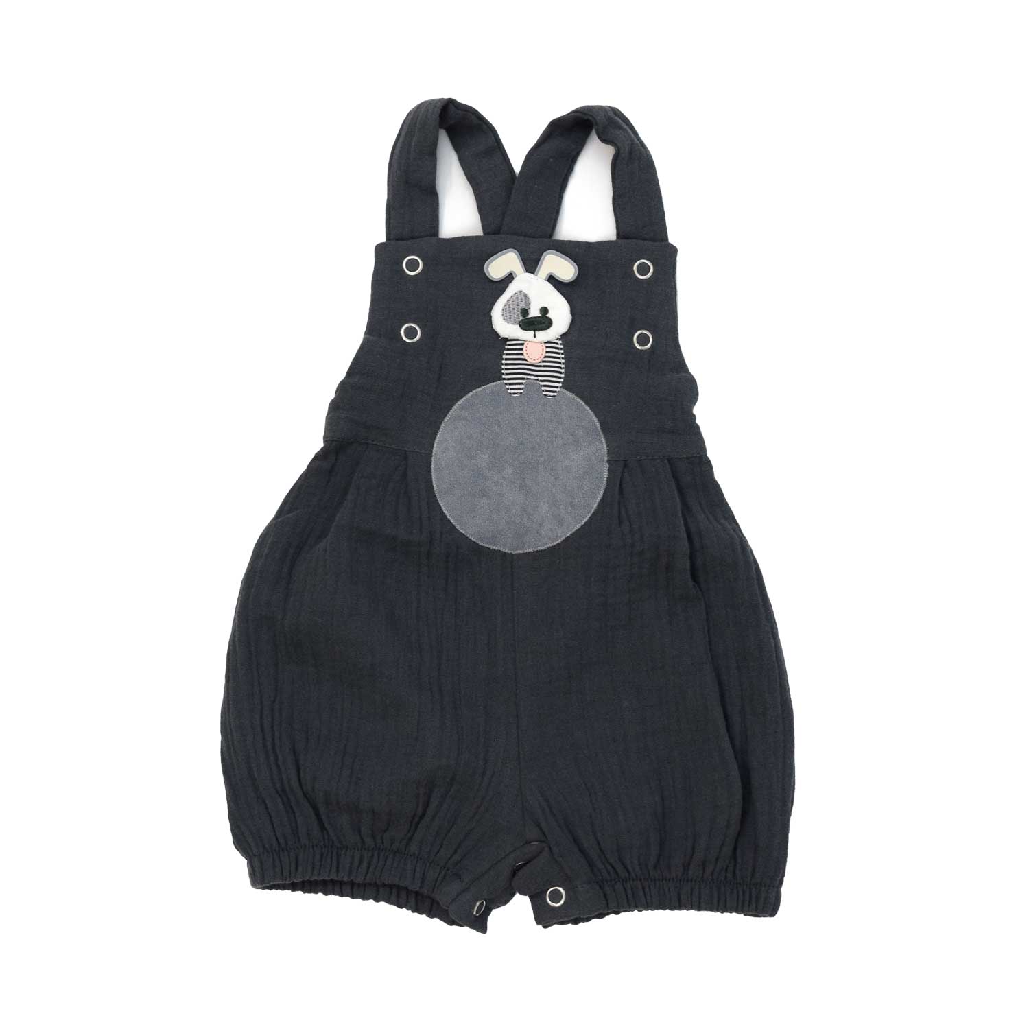 Baby Latzhose aus Musselin in Anthrazit