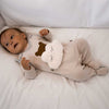 3-teiliges Newborn-Set in Beige: Wickelbody, Strampler & Wärmekissen – für MARY by sticklett geeignet