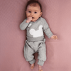 Baby Wickelbody langarm in hellgrau