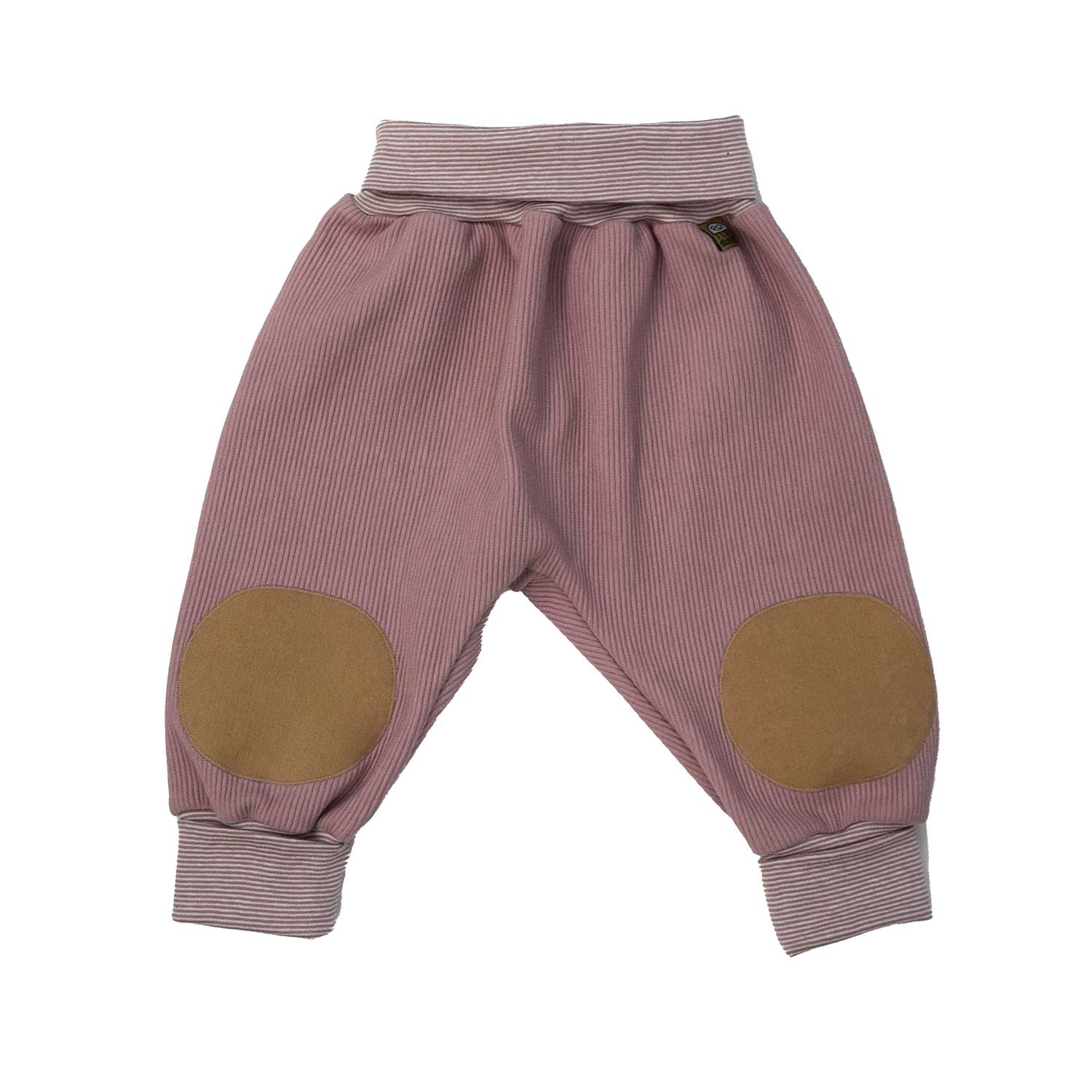 Pastell Rosa färbige Baby Krabbelhose mit weichem BIO Cord Stoff aus heimischer Produktion