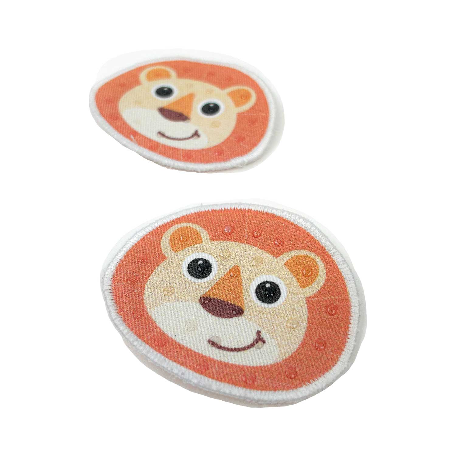 Löwen Motiv Pads für Krabbelhosen perfekt um das Knie eines Babys zu schonen 
