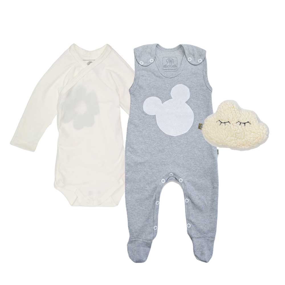 Graues Geschenkset für Babys – weich, hochwertig & funktional