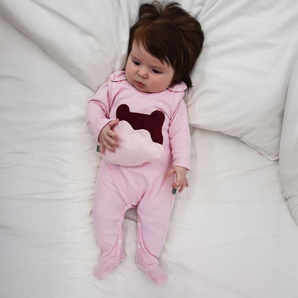 3-teiliges Baby Set in Rosa: Wickelbody, Strampler & Wärmekissen – ideal zur Geburt & MARY-kompatibel