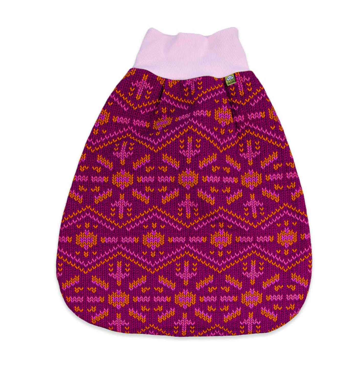 Pucksack - Strampelsack in Strick-Optik pink curry | sticklett Online Store.