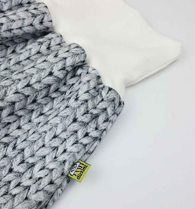 Pucksack - Strampelsack grau in Strick-Optik | sticklett Online Store.