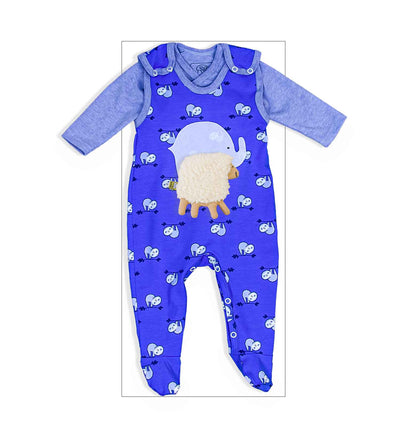 Baby-Strampler in royalblau mit Faultieren | sticklett Online Store.