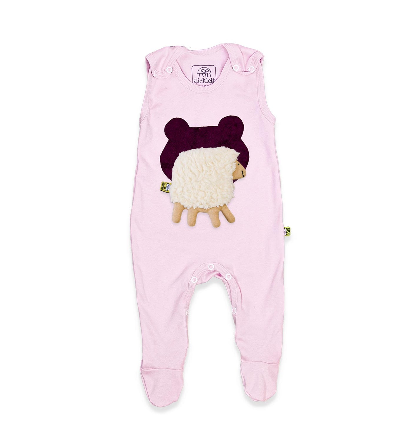 Baby-Strampler mitwachsend mit Wickelöffnung in hellblau | sticklett Online Store.