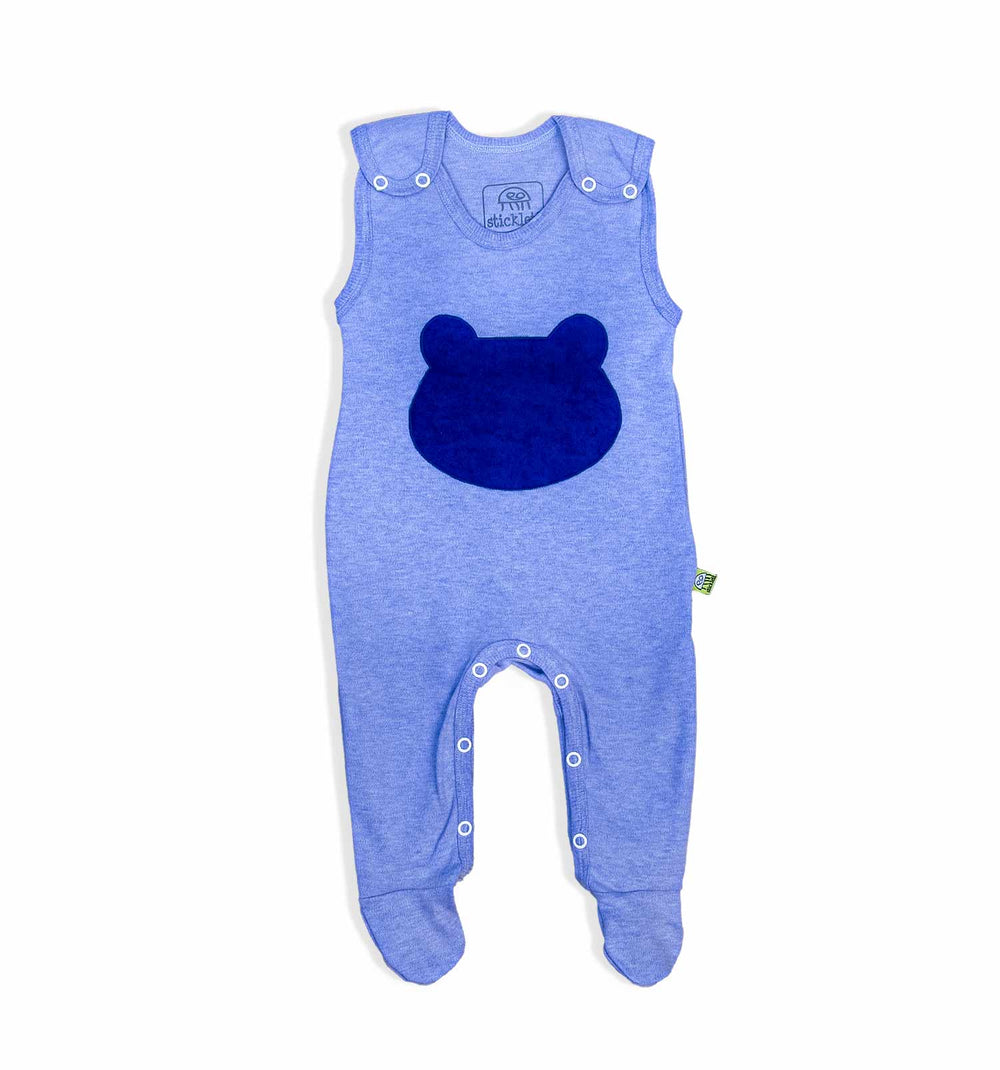 Baby-Strampler mitwachsend mit Wickelöffnung in hellblau | sticklett Online Store.