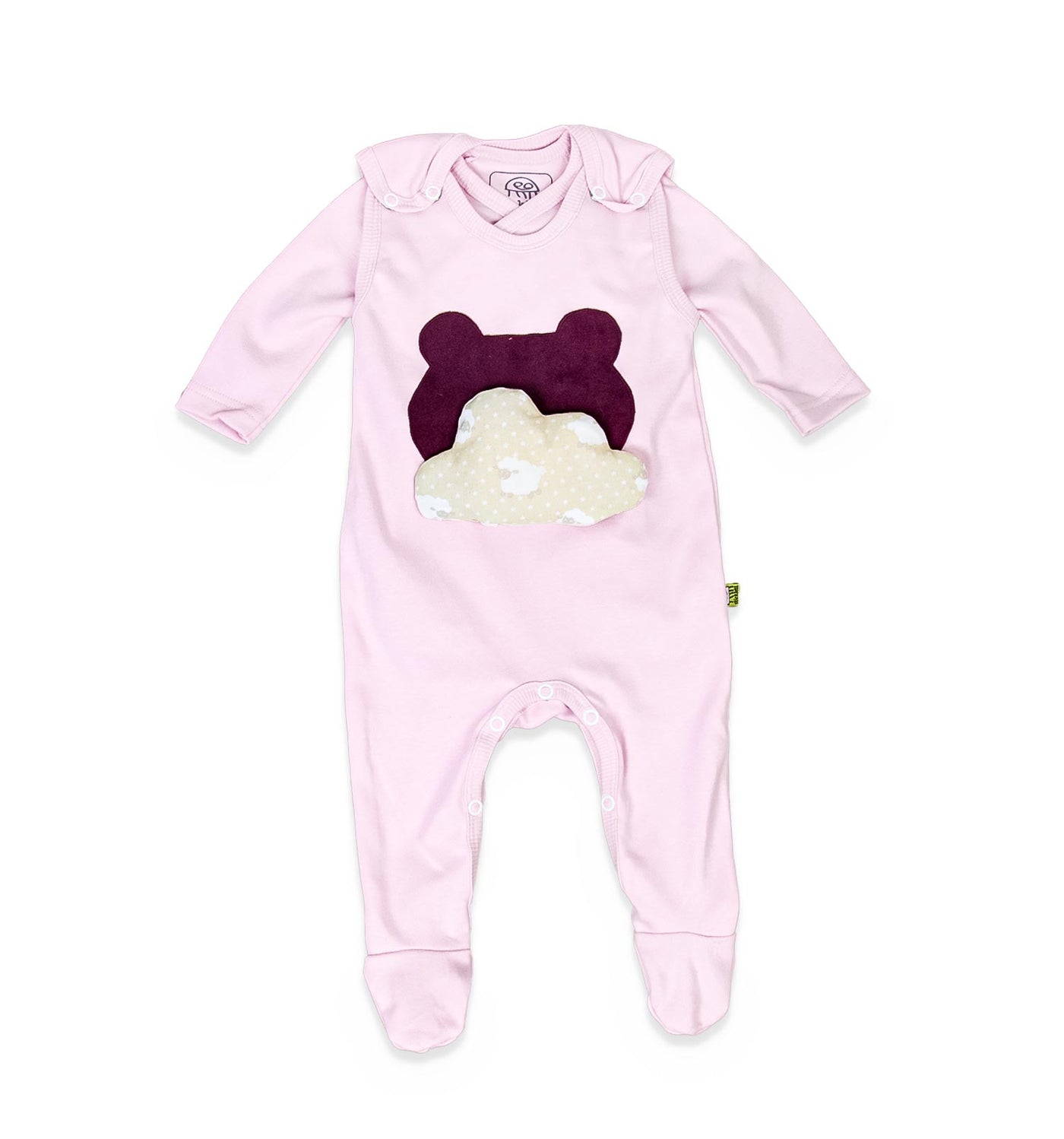 Baby-Strampler mitwachsend mit Wickelöffnung in hellblau | sticklett Online Store.