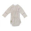 Baby Wickelbody mit Kratzschutz in grau-beige | sticklett Online Store.