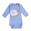 Baby Envelop Body mit Schaf langarm in hellblau-meliert und rosa | sticklett Online Store.